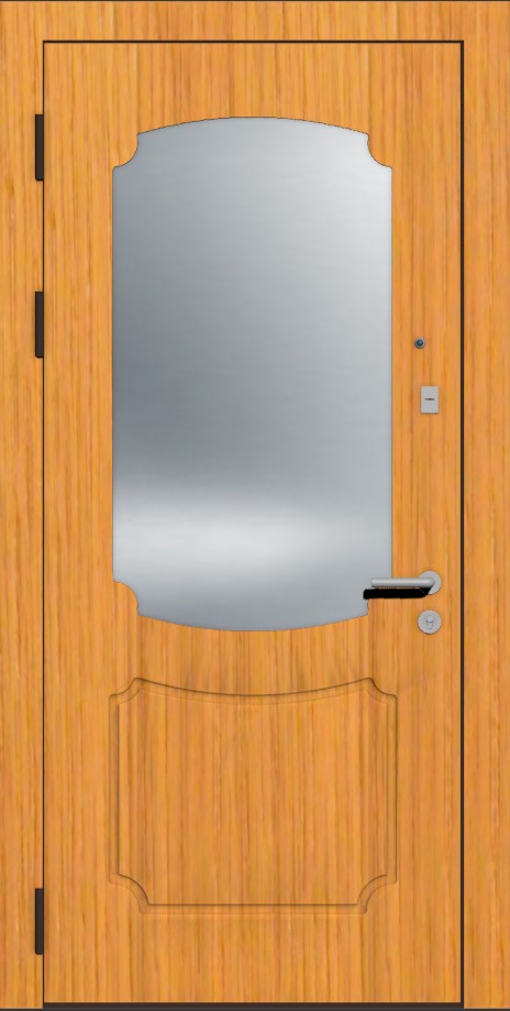 Накладка дверная дуб рыжий с зеркалом
